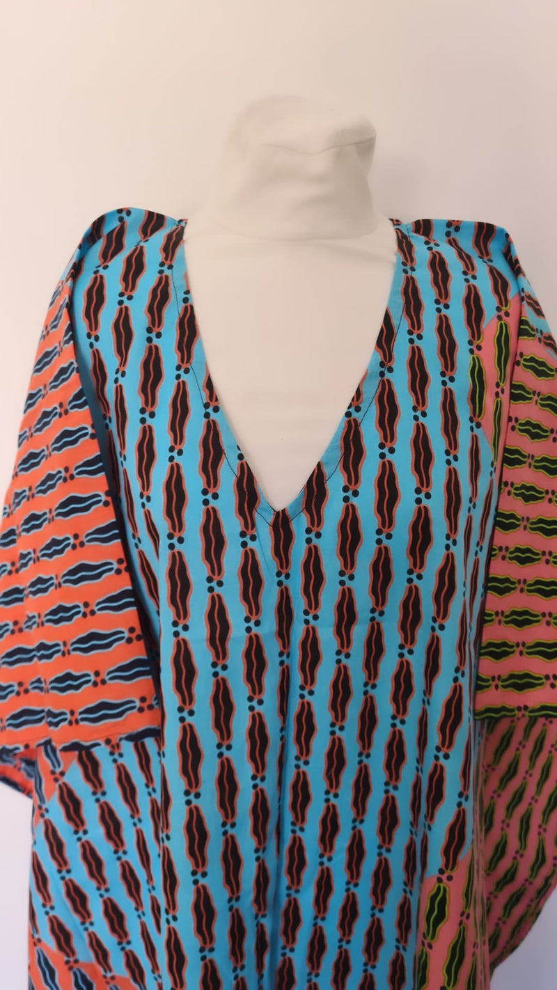 Boubou africain femme - boubou wax  -  robe africaine multicolore patchwork mon mari est capable