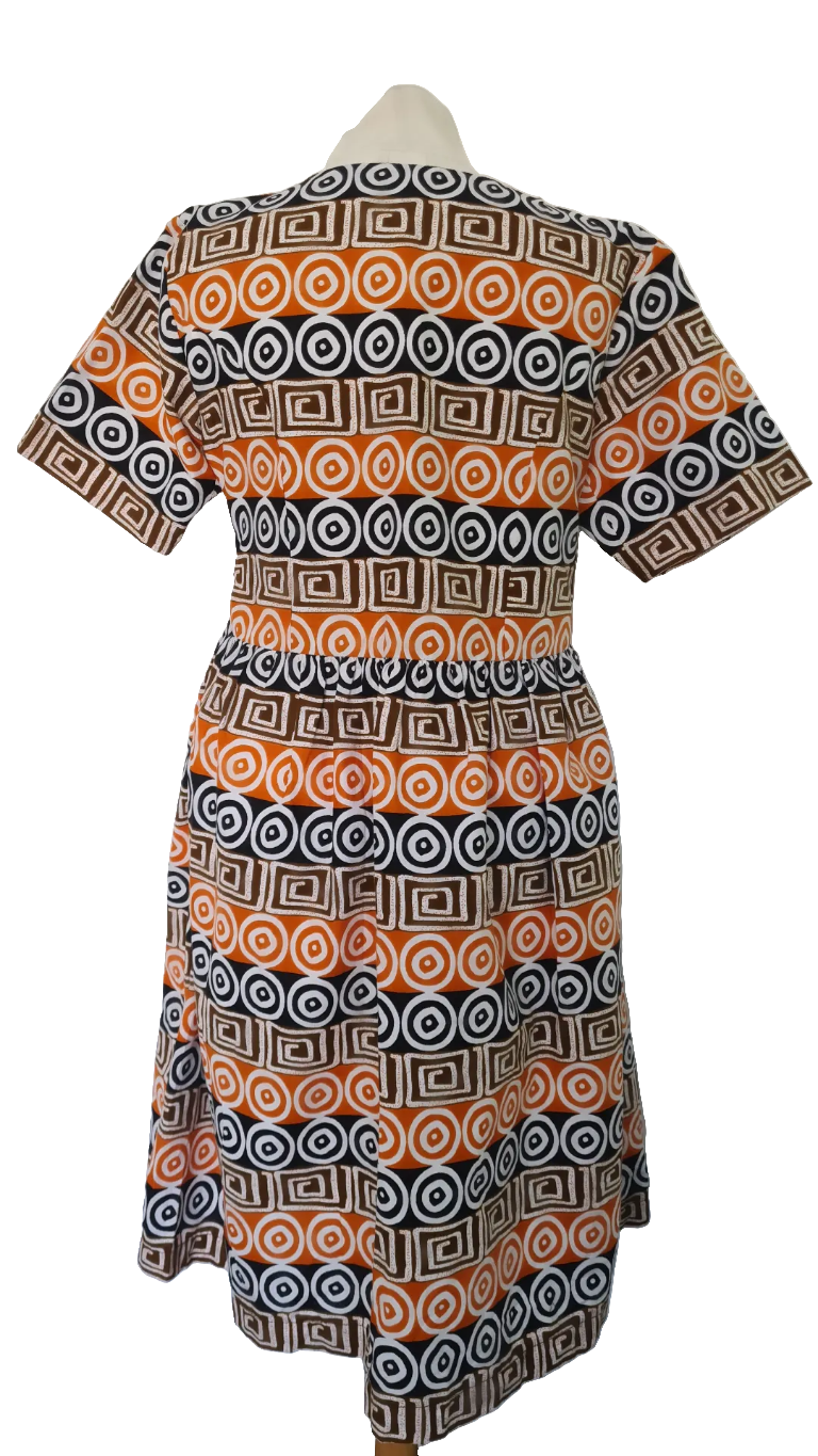 Robe africaine courte en wax robe tunique tissu africain  robe africaine multicolore idéale pour l'été en gironde