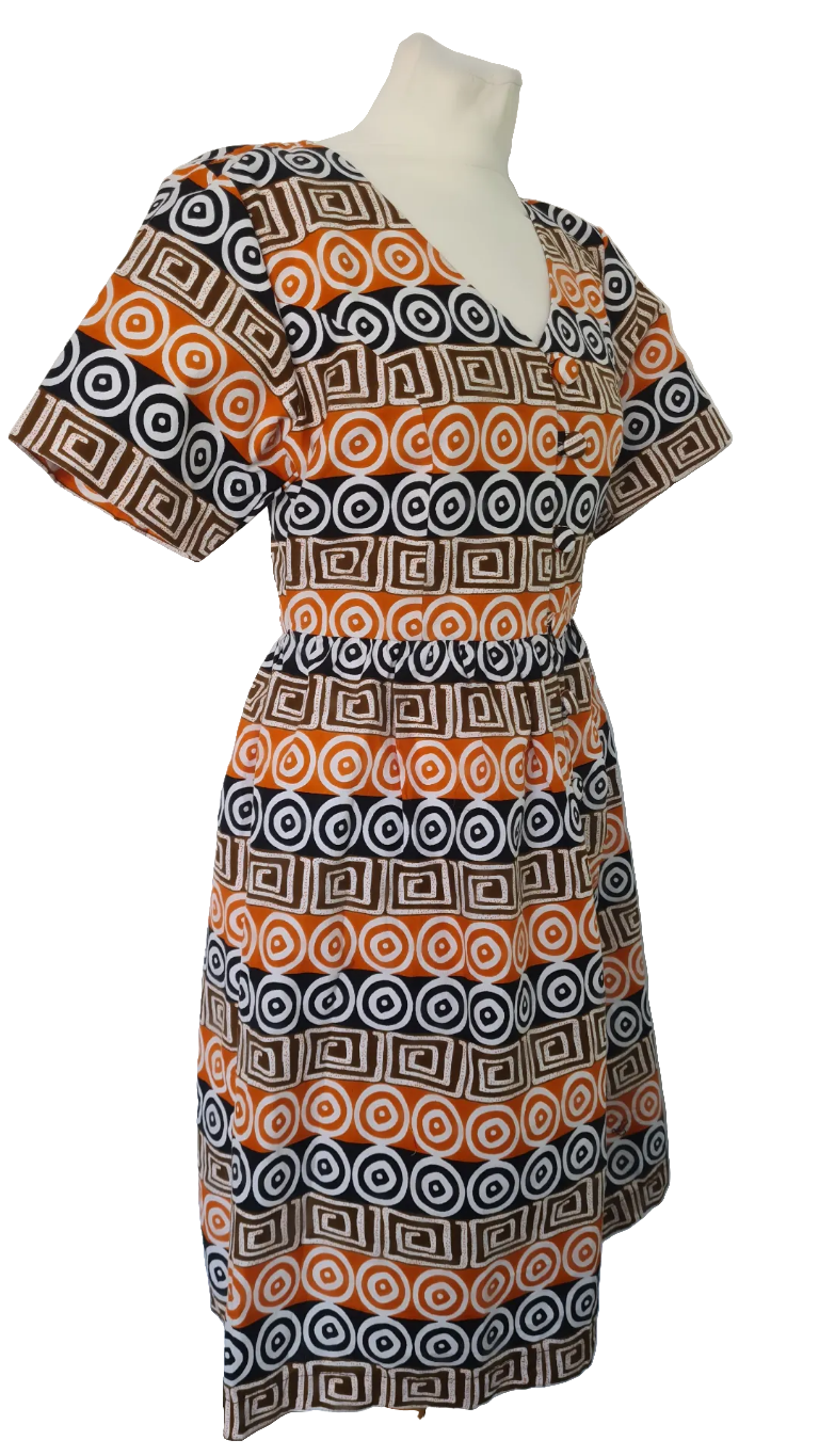 Robe africaine courte en wax robe tunique tissu africain  robe africaine multicolore idéale pour l'été en gironde